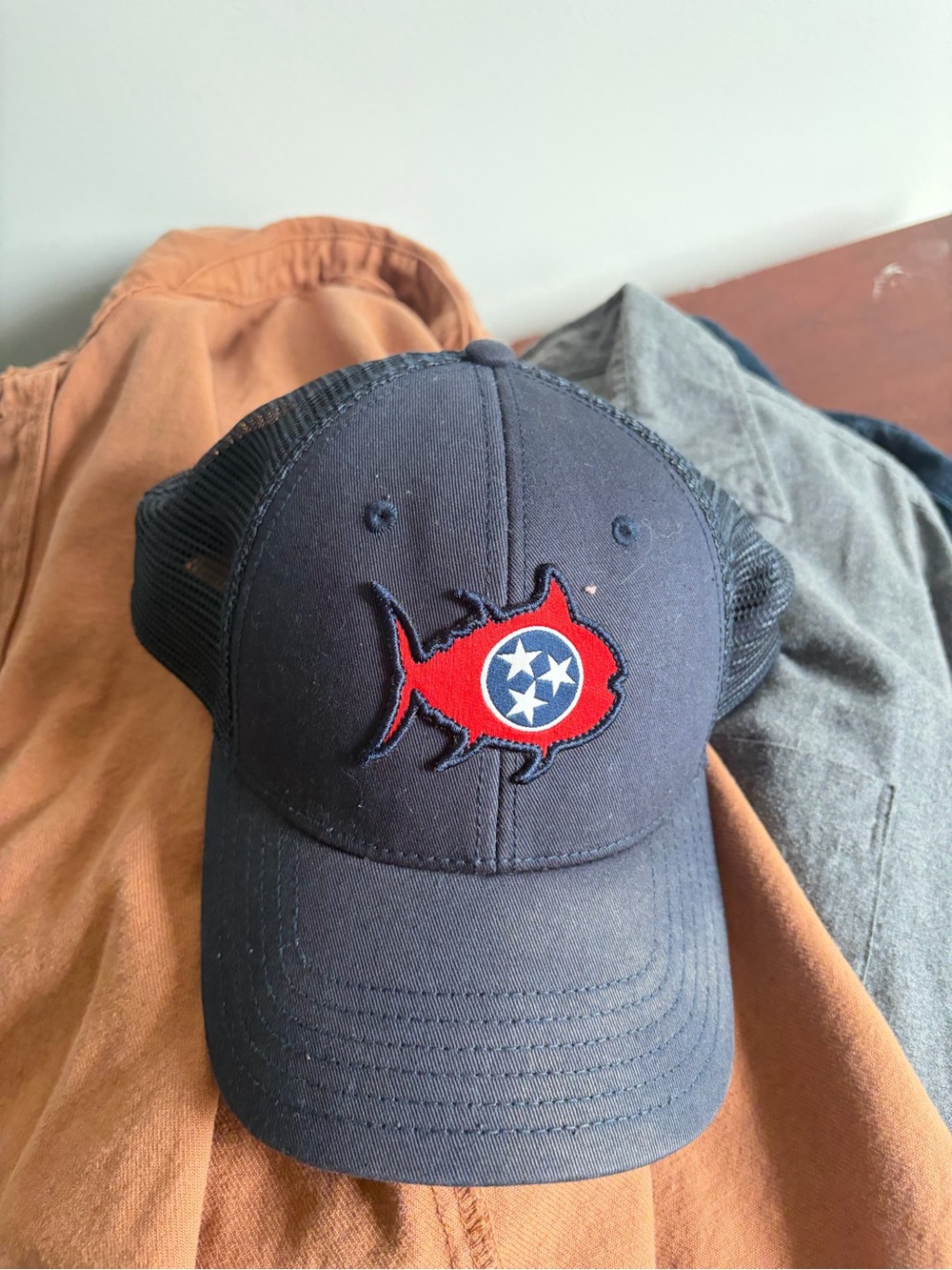 Southern Tide Trucker Cap with Red Fish Patch